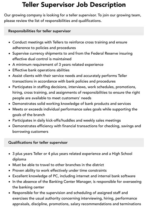 stl teller job description|Supervising Teller Job in Metro Manila .